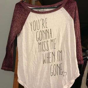 Quarter Length Bethany Mota Shirt